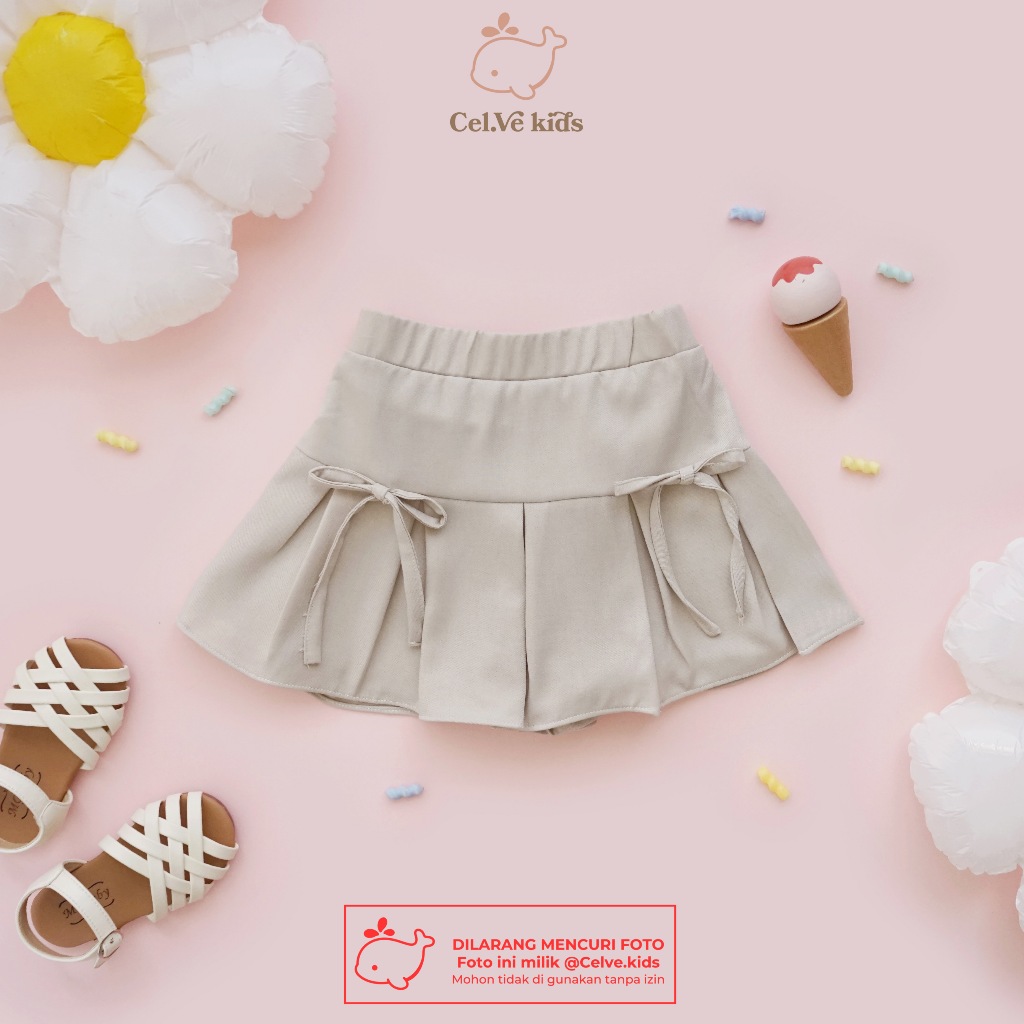 Celvekids - Skort Pants Clement Rok Celana Anak Perempuan Korean Style Bahan Chinos Usia 1-8th