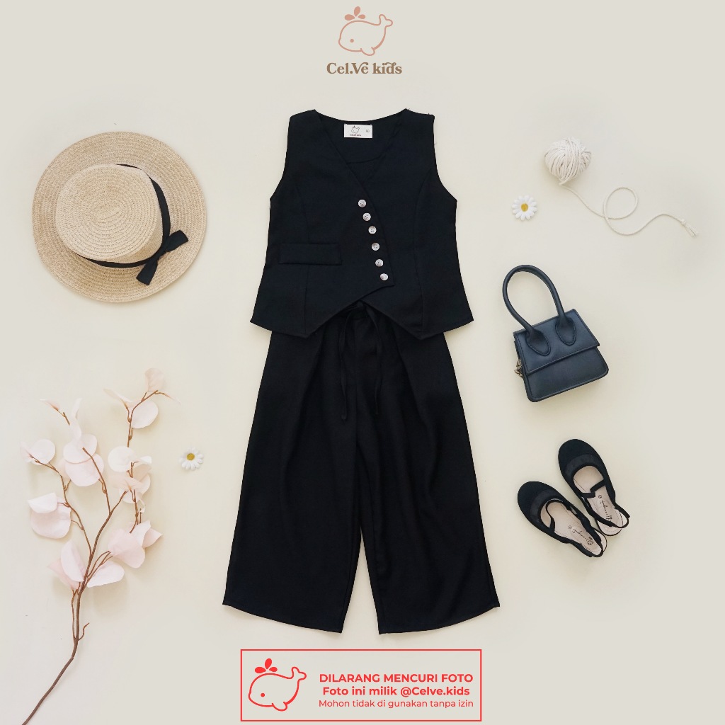 CELVEkids - Stelan Andrea Set Baju rok celana Anak Perempuan Korean style semiwool usia 1-8th
