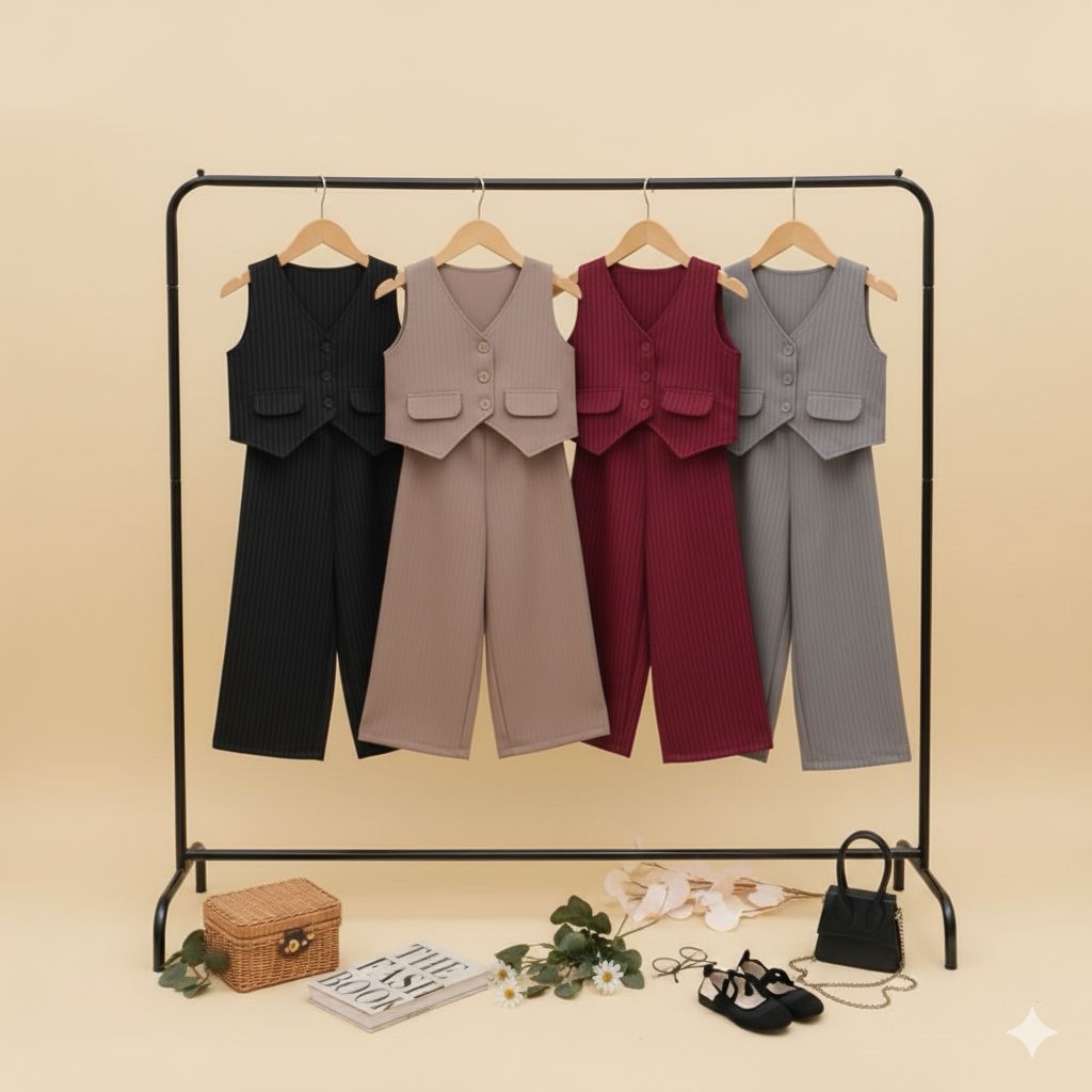 CELVI kids -Stelan Valentina Set Baju celana Anak Perempuan Korean style semiwool usia 2-12th Termurah Valentina Set Korean Style ||  Valentina Set Anak Perempuan Semiwool celvekids