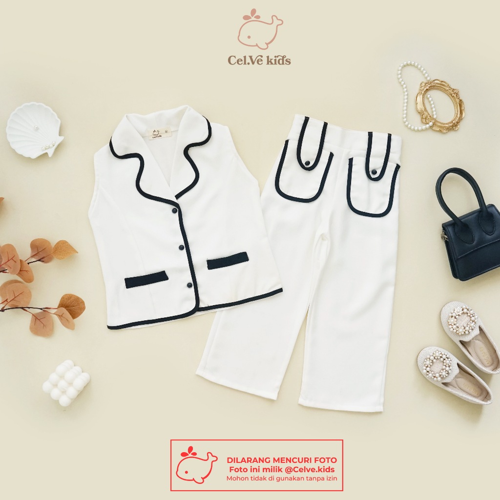 CELVEkids - Stelan Grace Set Baju rok celana Anak Perempuan Korean style semiwool usia 1-8th