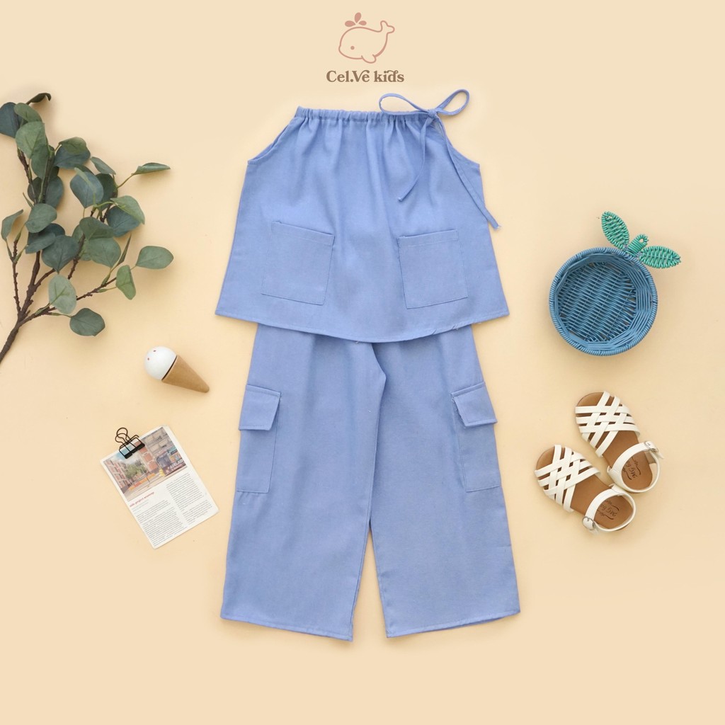 CELVEkids - Stelan Cecilia Set Baju Celana Anak Perempuan Korean style Denim usia 1-8th