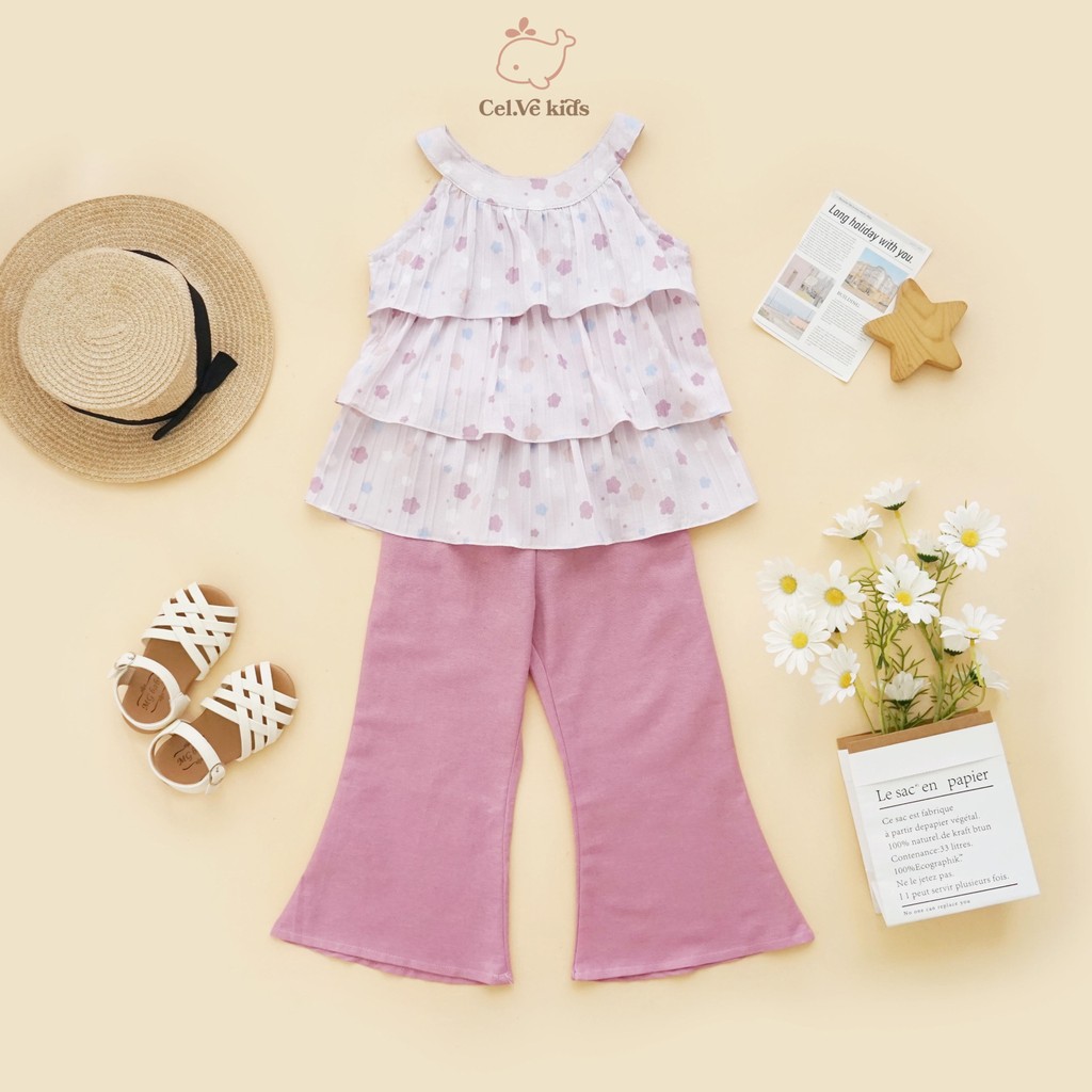 CELVEkids - Stelan Dollie Set Baju Anak Perempuan Korean style Bahan Elora + linen usia 1-8th