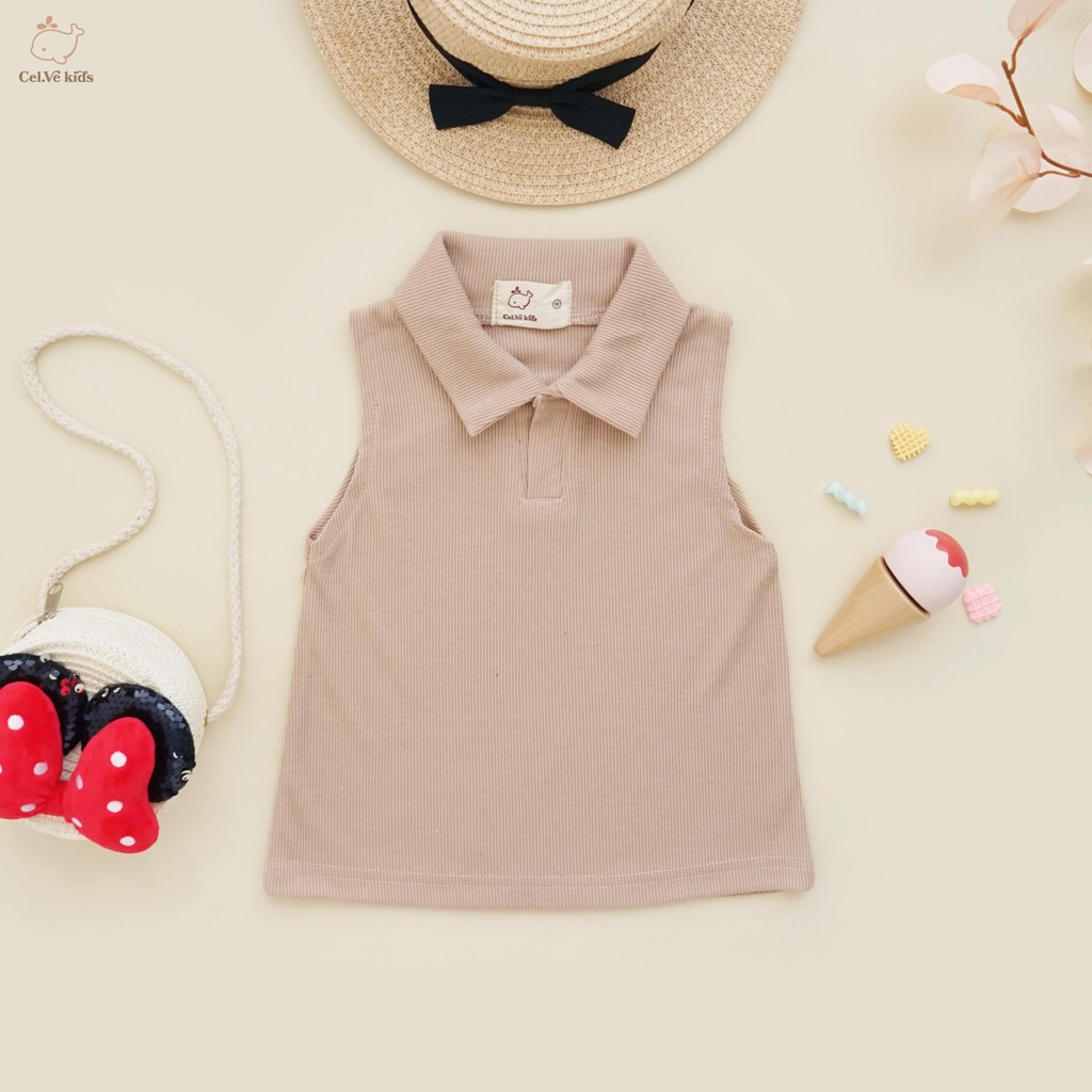 Celvekids - Top Galena Atasan One Shoulder Anak Perempuan Korean Style Bahan Knit Usia 1-6th+