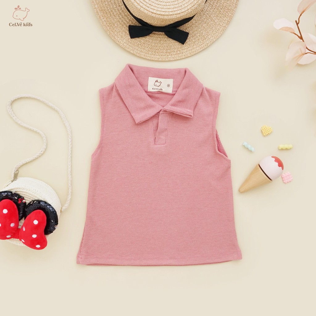 Celvekids - Top Galena Atasan One Shoulder Anak Perempuan Korean Style Bahan Knit Usia 1-6th+