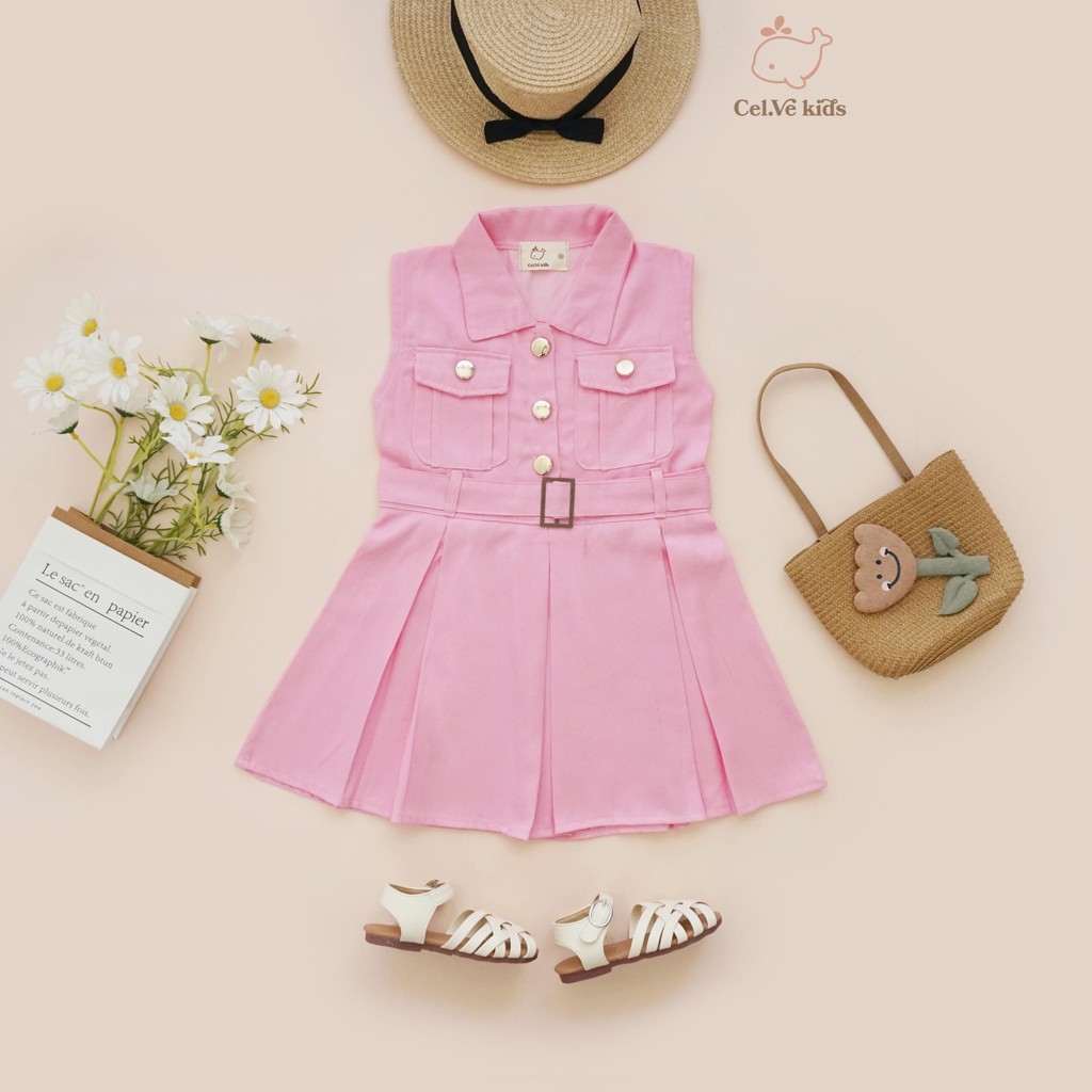 CELVEkids - Dress Floretta  Anak Perempuan Korean style Denim usia 1-8th