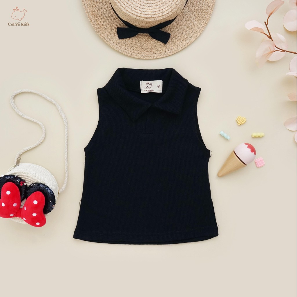 Celvekids - Top Galena Atasan One Shoulder Anak Perempuan Korean Style Bahan Knit Usia 1-6th+