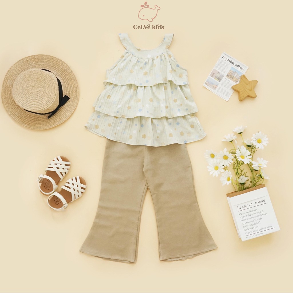 CELVEkids - Stelan Dollie Set Baju Anak Perempuan Korean style Bahan Elora + linen usia 1-8th