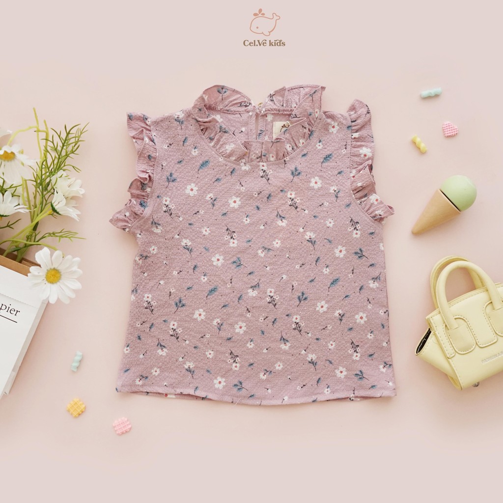 CELVEkids - Top Peony Atasan Anak Perempuan Korean style Bahan crinkle viscose usia 1-6th+