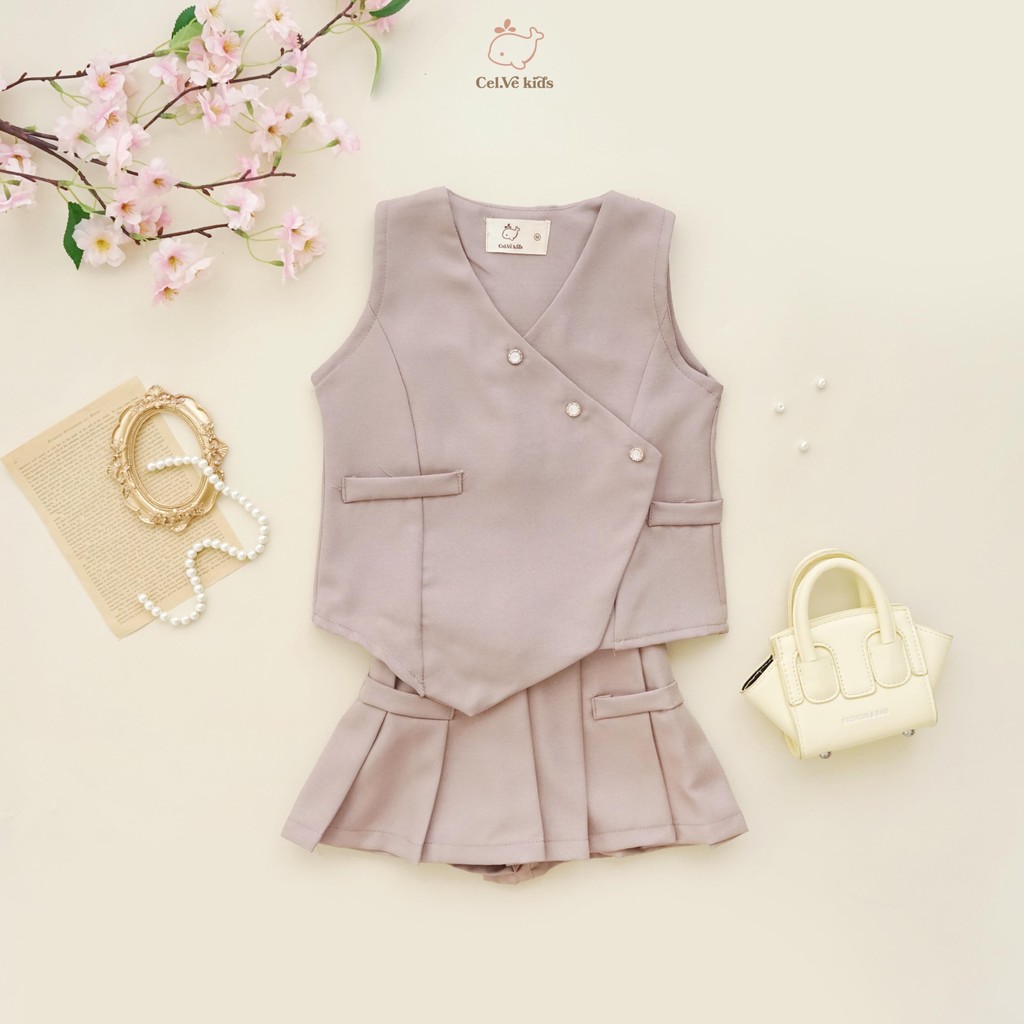 CELVEkids - Stelan Laura Set Baju rok celana Anak Perempuan Korean style semiwool usia 1-6th