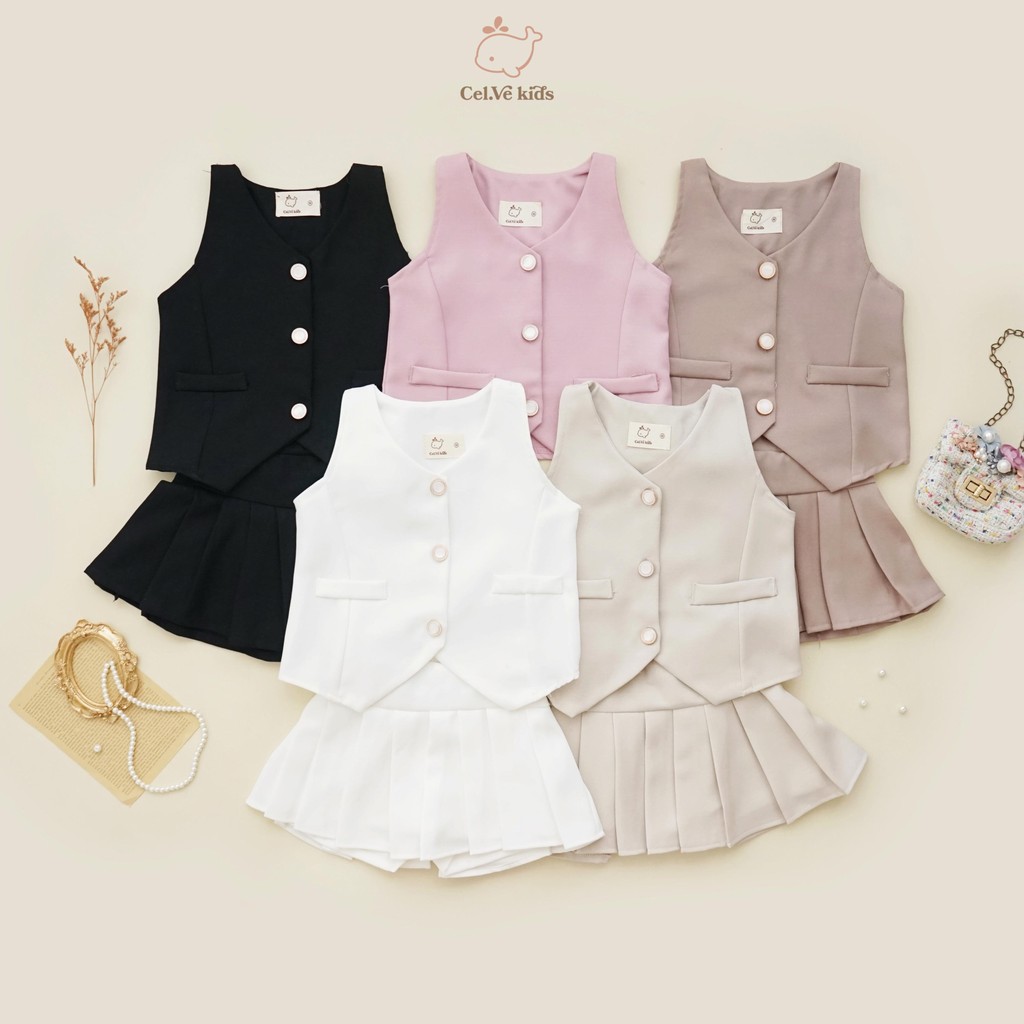 CELVEkids - Stelan Jolene Set Baju rok celana Anak Perempuan Korean style semiwool usia 1-12th