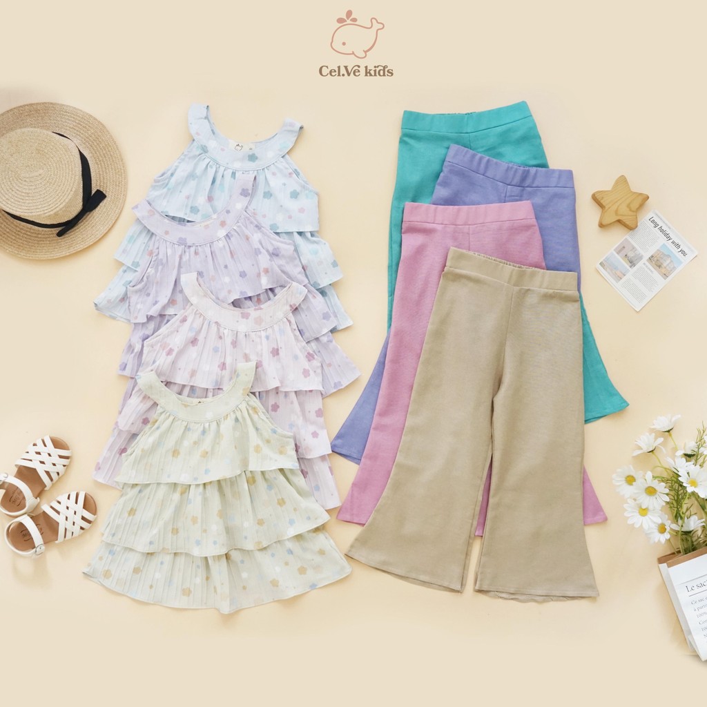 CELVEkids - Stelan Dollie Set Baju Anak Perempuan Korean style Bahan Elora + linen usia 1-8th