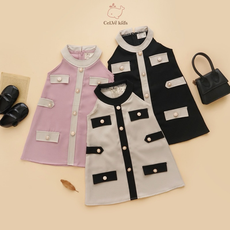 CELVEkids - Gretta Dress Baju Anak Perempuan Korean style semiwool usia 1-6th