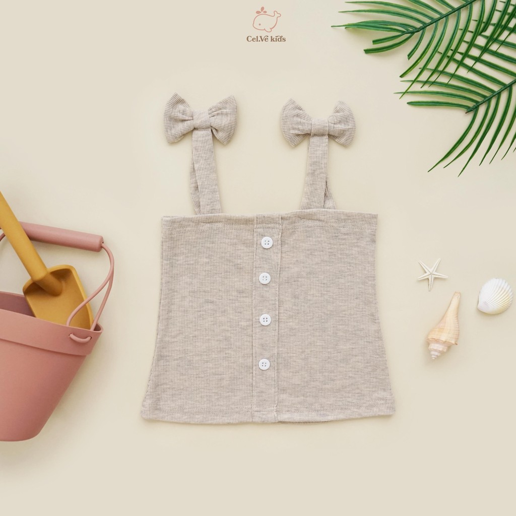 CELVEkids - Top Jennie Atasan One Shoulder Anak Perempuan Korean style Bahan knit usia 1-6th+