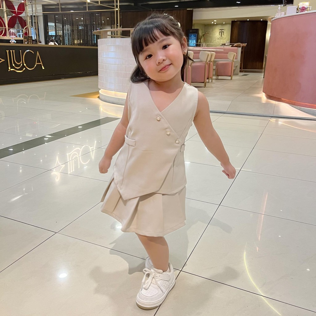 CELVEkids - Stelan Laura Set Baju rok celana Anak Perempuan Korean style semiwool usia 1-6th