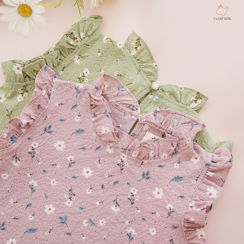 CELVEkids - Top Peony Atasan Anak Perempuan Korean style Bahan crinkle viscose usia 1-6th+
