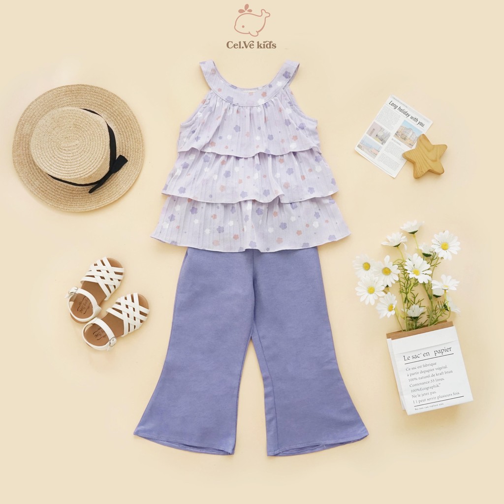 CELVEkids - Stelan Dollie Set Baju Anak Perempuan Korean style Bahan Elora + linen usia 1-8th