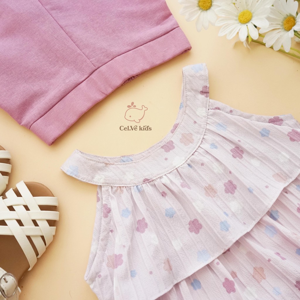 CELVEkids - Stelan Dollie Set Baju Anak Perempuan Korean style Bahan Elora + linen usia 1-8th