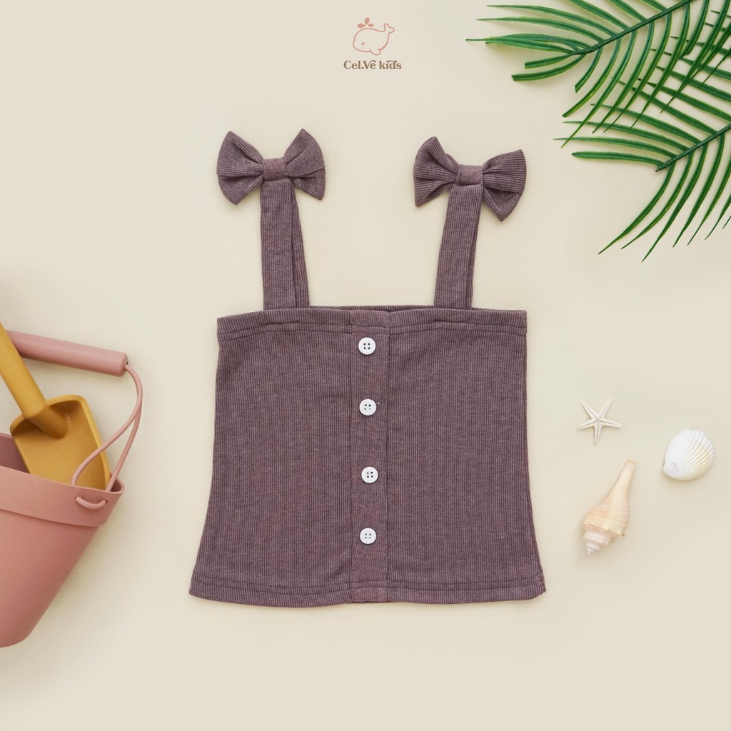 CELVEkids - Top Jennie Atasan One Shoulder Anak Perempuan Korean style Bahan knit usia 1-6th+