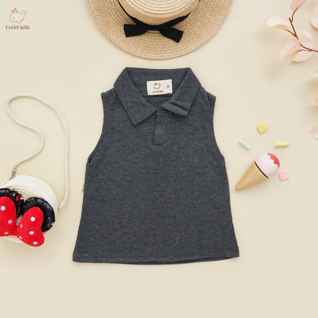 Celvekids - Top Galena Atasan One Shoulder Anak Perempuan Korean Style Bahan Knit Usia 1-6th+