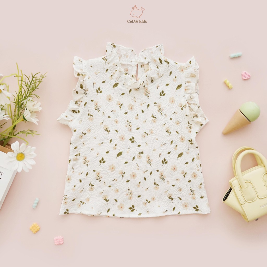 CELVEkids - Top Peony Atasan Anak Perempuan Korean style Bahan crinkle viscose usia 1-6th+