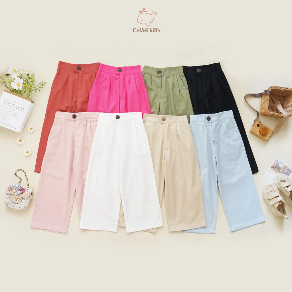Celvekids - Pants Brielle Celana Kulot Anak Perempuan Korean Style Bahan Katun Twill Usia 1-6th