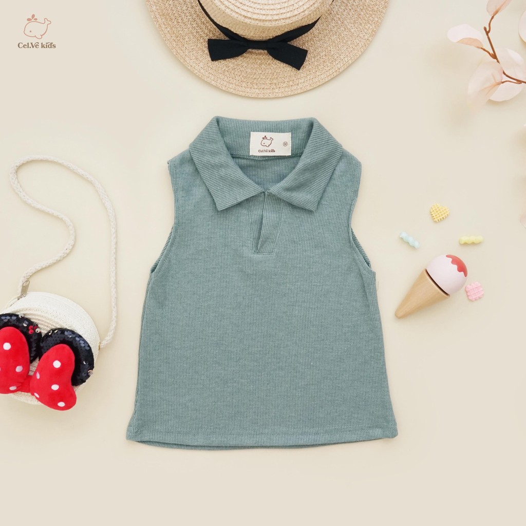 Celvekids - Top Galena Atasan One Shoulder Anak Perempuan Korean Style Bahan Knit Usia 1-6th+