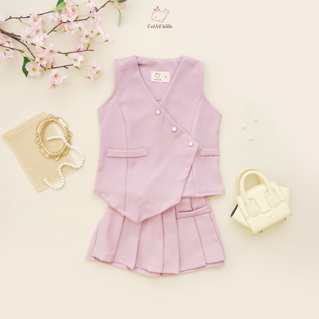 CELVEkids - Stelan Laura Set Baju rok celana Anak Perempuan Korean style semiwool usia 1-6th