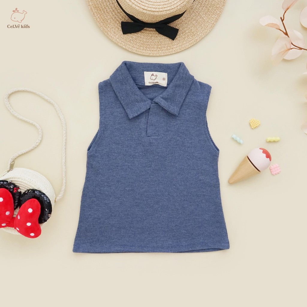 Celvekids - Top Galena Atasan One Shoulder Anak Perempuan Korean Style Bahan Knit Usia 1-6th+