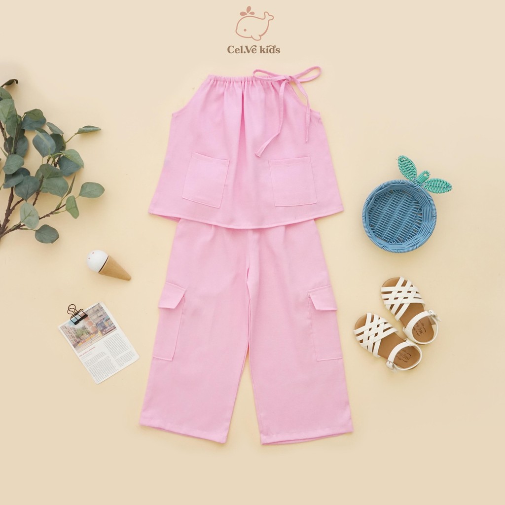 CELVEkids - Stelan Cecilia Set Baju Celana Anak Perempuan Korean style Denim usia 1-8th