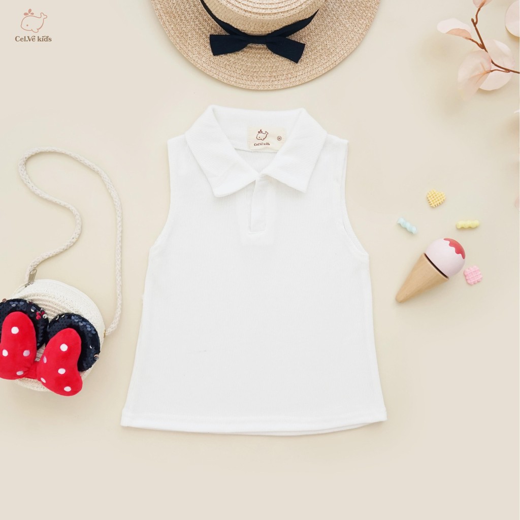 Celvekids - Top Galena Atasan One Shoulder Anak Perempuan Korean Style Bahan Knit Usia 1-6th+