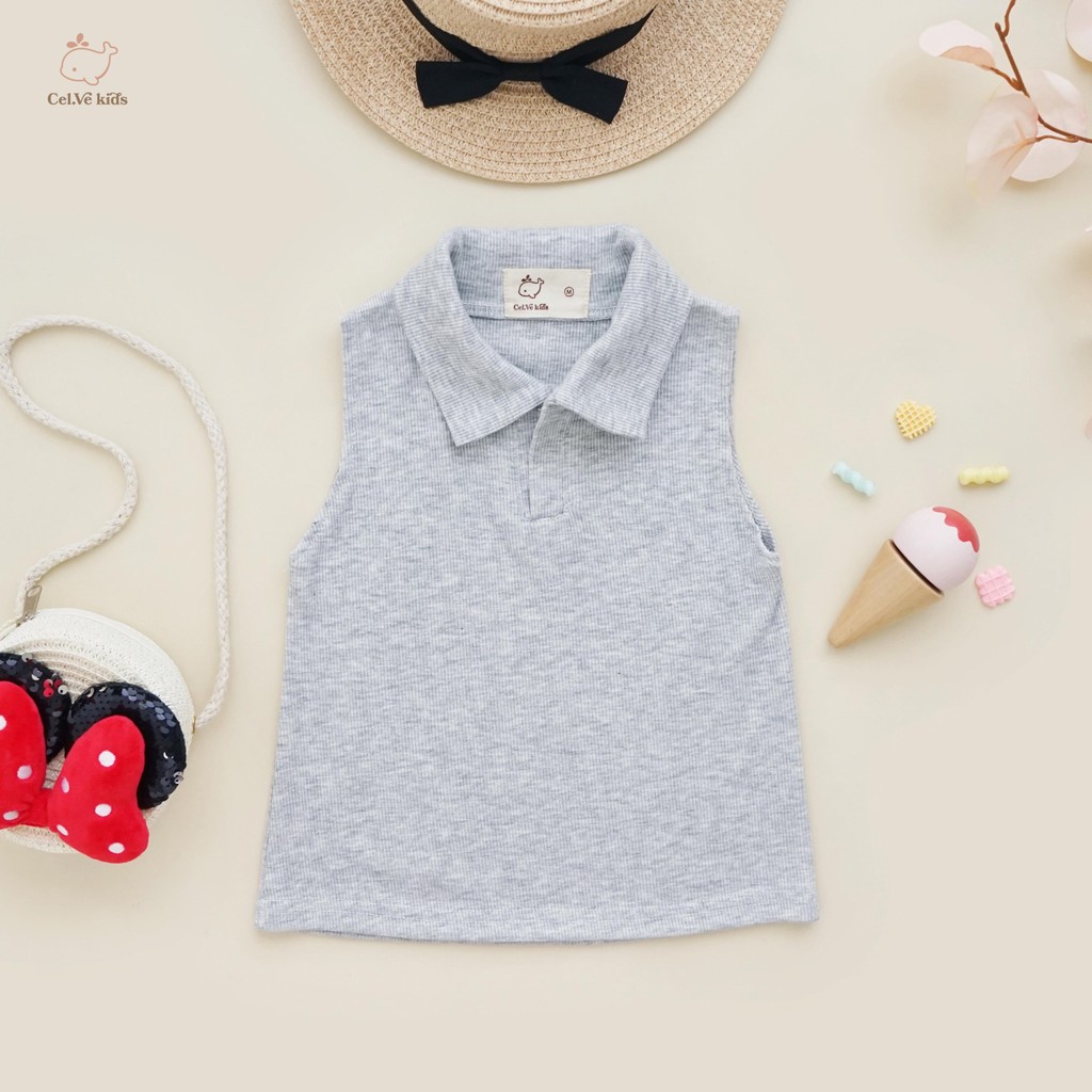 Celvekids - Top Galena Atasan One Shoulder Anak Perempuan Korean Style Bahan Knit Usia 1-6th+