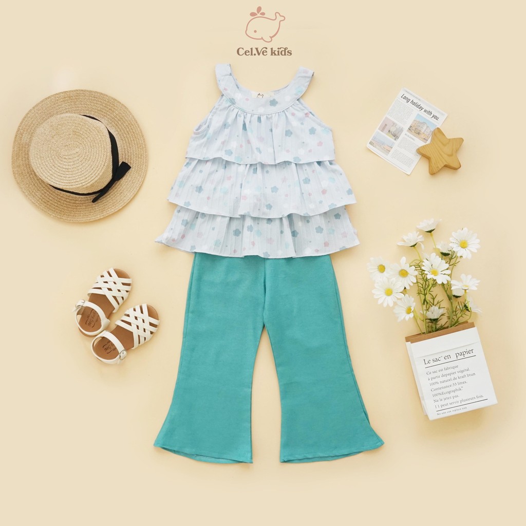 CELVEkids - Stelan Dollie Set Baju Anak Perempuan Korean style Bahan Elora + linen usia 1-8th