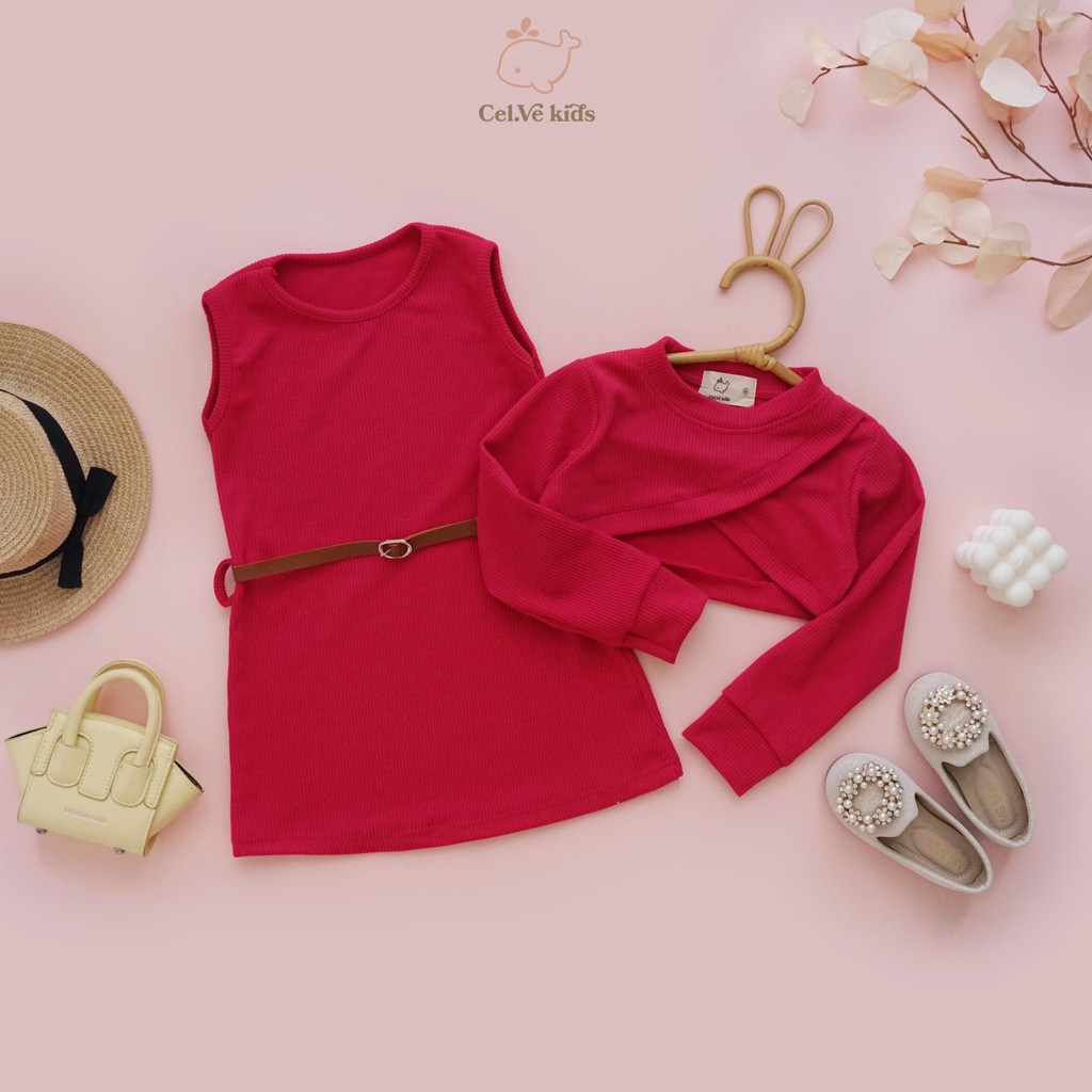 CELVEkids - Stelan Lettice Set Atasan Dress Anak Perempuan Korean style Bahan knit usia 1-8th