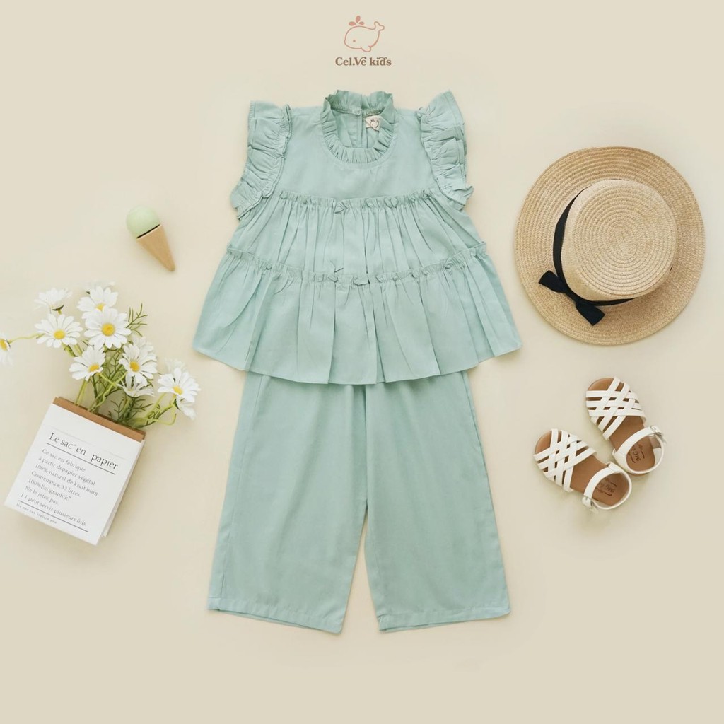 CELVEkids - Stelan Fronie Set Baju Anak Perempuan Korean style Bahan katun poplin usia 1-8th