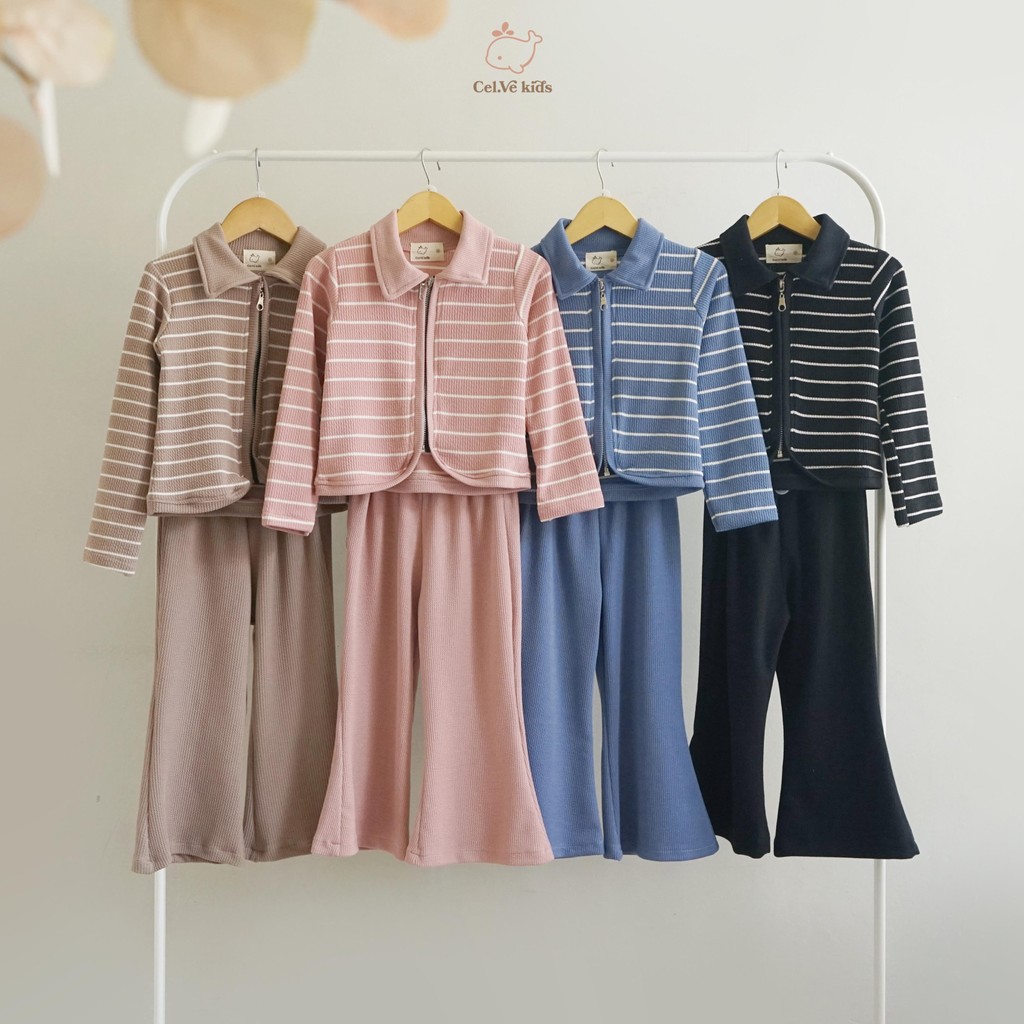 CELVEkids - Stelan Althea Set Baju celana Anak Perempuan Korean style Bahan knit usia 1-8th