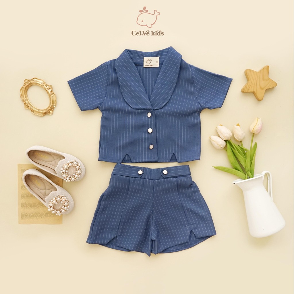 CELVEkids - Stelan Shanon Set Baju celana Anak Perempuan Korean style semiwool usia 1-5th
