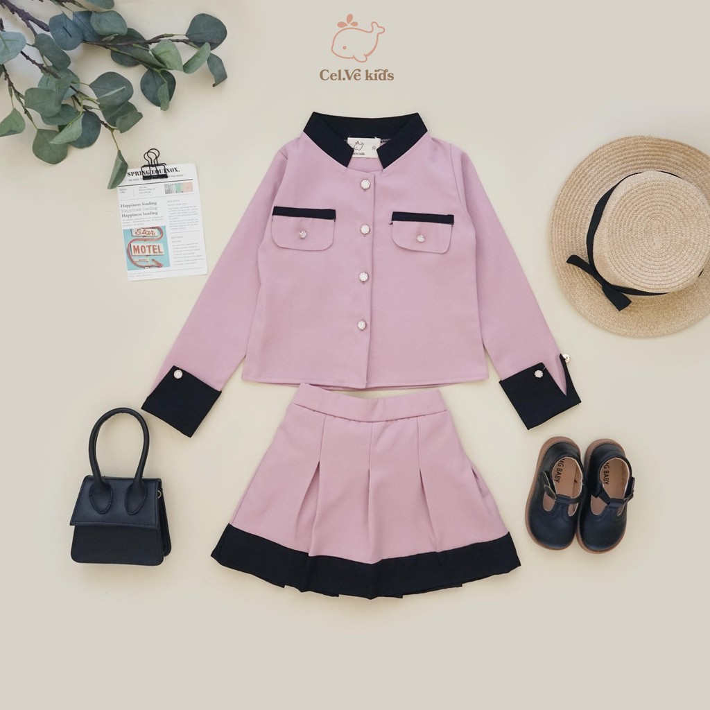 CELVEkids - Stelan Laviona Set Baju rok celana Anak Perempuan Korean style semiwool usia 1-8th