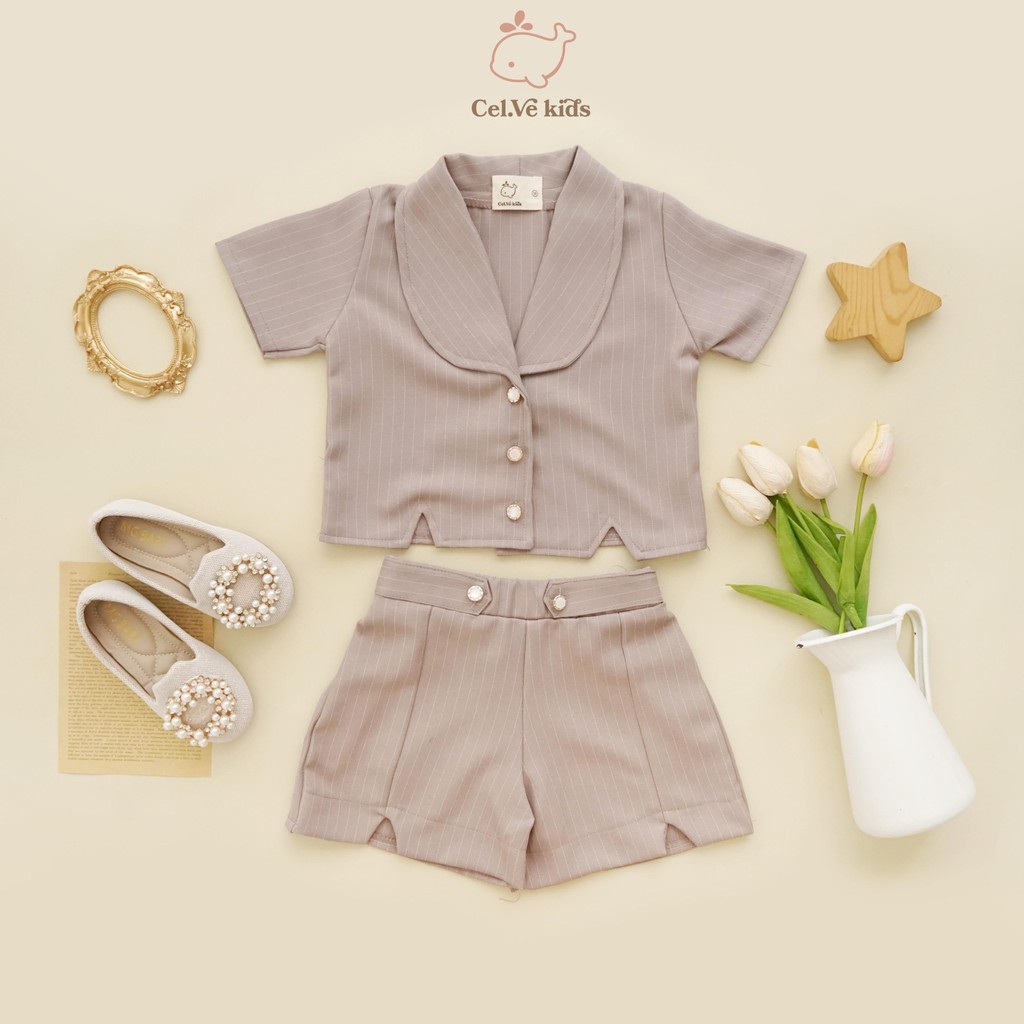 CELVEkids - Stelan Shanon Set Baju celana Anak Perempuan Korean style semiwool usia 1-5th