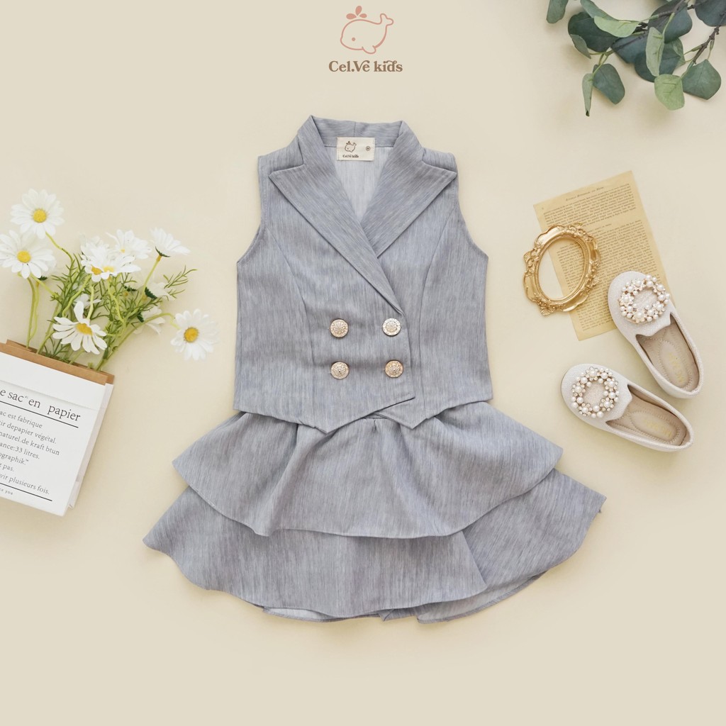 CELVEkids - Stelan Cydney Set Baju rok celana Anak Perempuan Korean style semiwool usia 1-8th