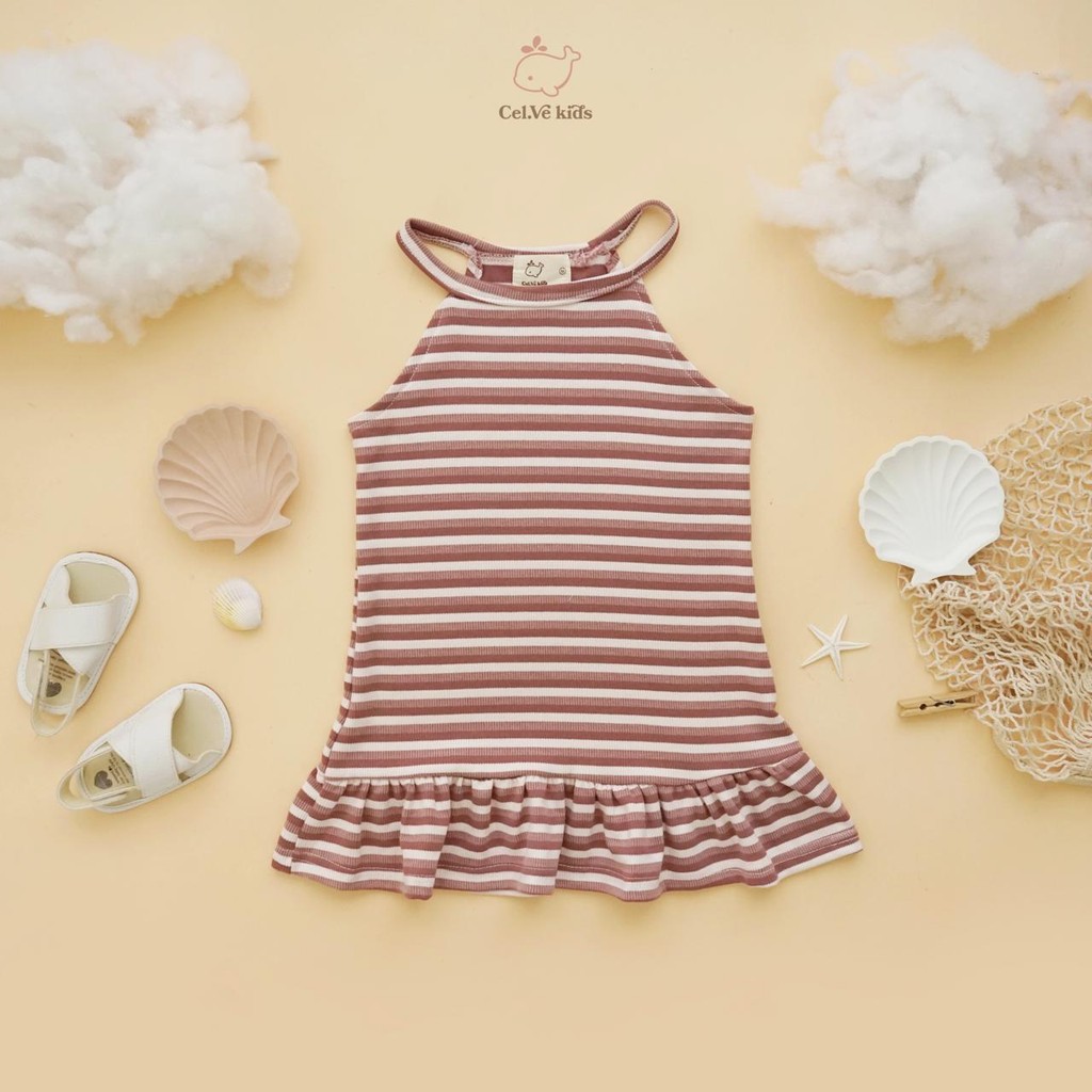 CELVEkids-Dres Prilly Anak Perempuan Korean style Bahan Knit usia 1-7th