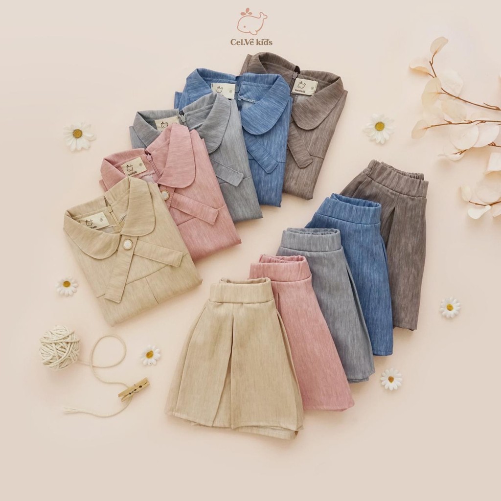 CELVEkids - Stelan Bertha Set Baju rok celana Anak Perempuan Korean style semiwool usia 1-6th