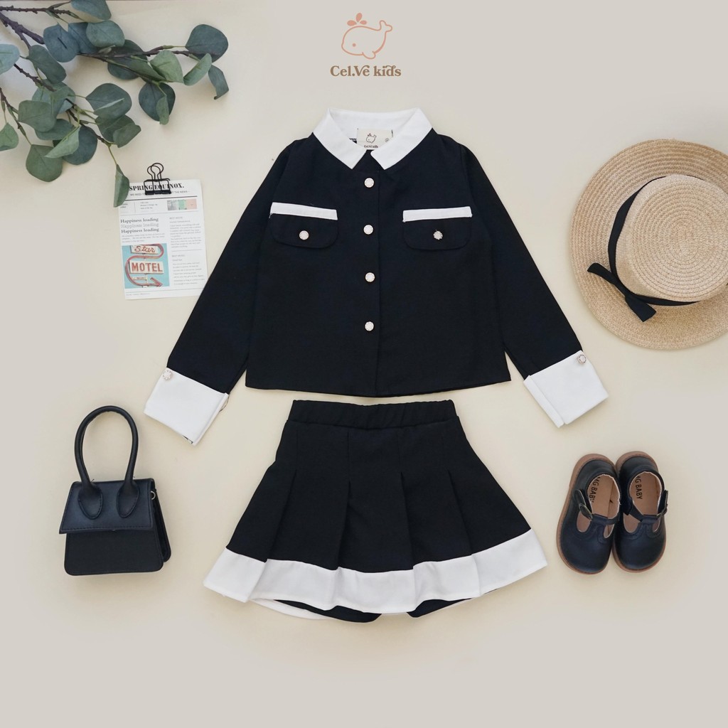 CELVEkids - Stelan Laviona Set Baju rok celana Anak Perempuan Korean style semiwool usia 1-8th