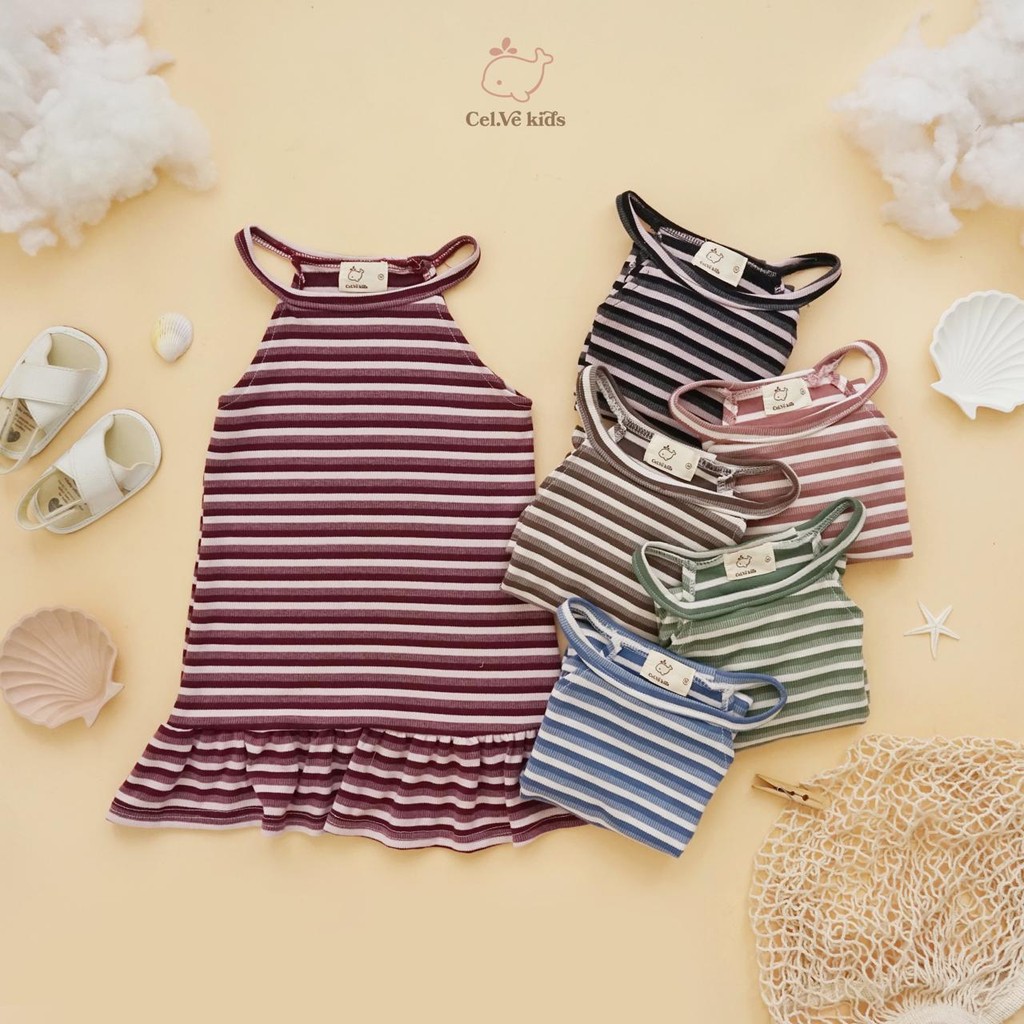 CELVEkids-Dres Prilly Anak Perempuan Korean style Bahan Knit usia 1-7th