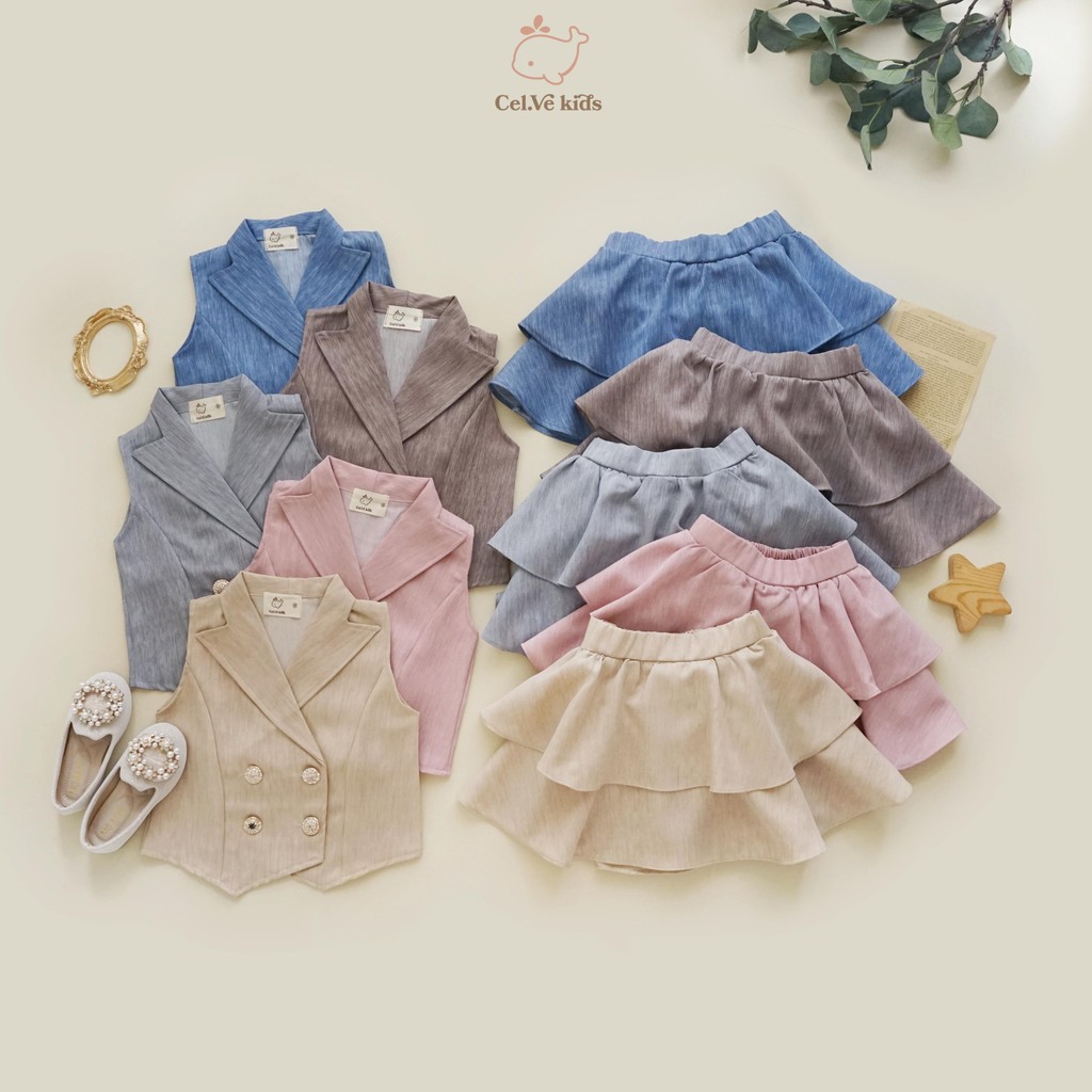 CELVEkids - Stelan Cydney Set Baju rok celana Anak Perempuan Korean style semiwool usia 1-8th