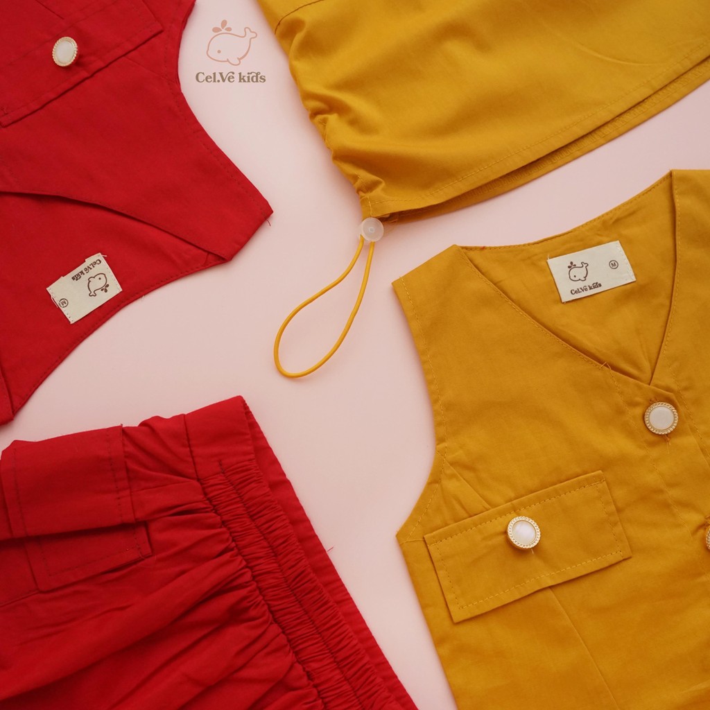 Celvekids - Stelan Sienna Set Baju Rok Anak Perempuan Korean Style Bahan Cotton Poplin Usia 1-8th