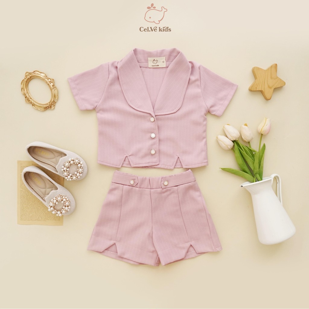 CELVEkids - Stelan Shanon Set Baju celana Anak Perempuan Korean style semiwool usia 1-5th