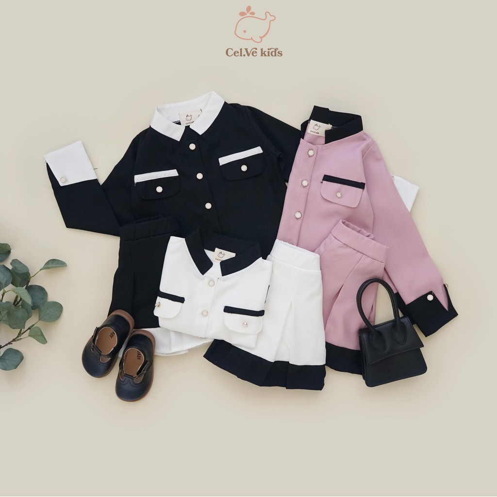 CELVEkids - Stelan Laviona Set Baju rok celana Anak Perempuan Korean style semiwool usia 1-8th