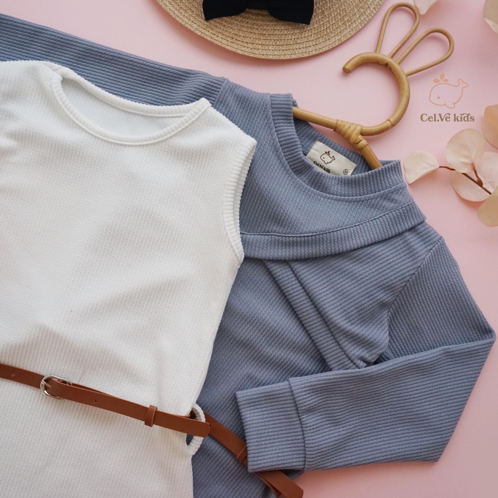 CELVEkids - Stelan Lettice Set Atasan Dress Anak Perempuan Korean style Bahan knit usia 1-8th
