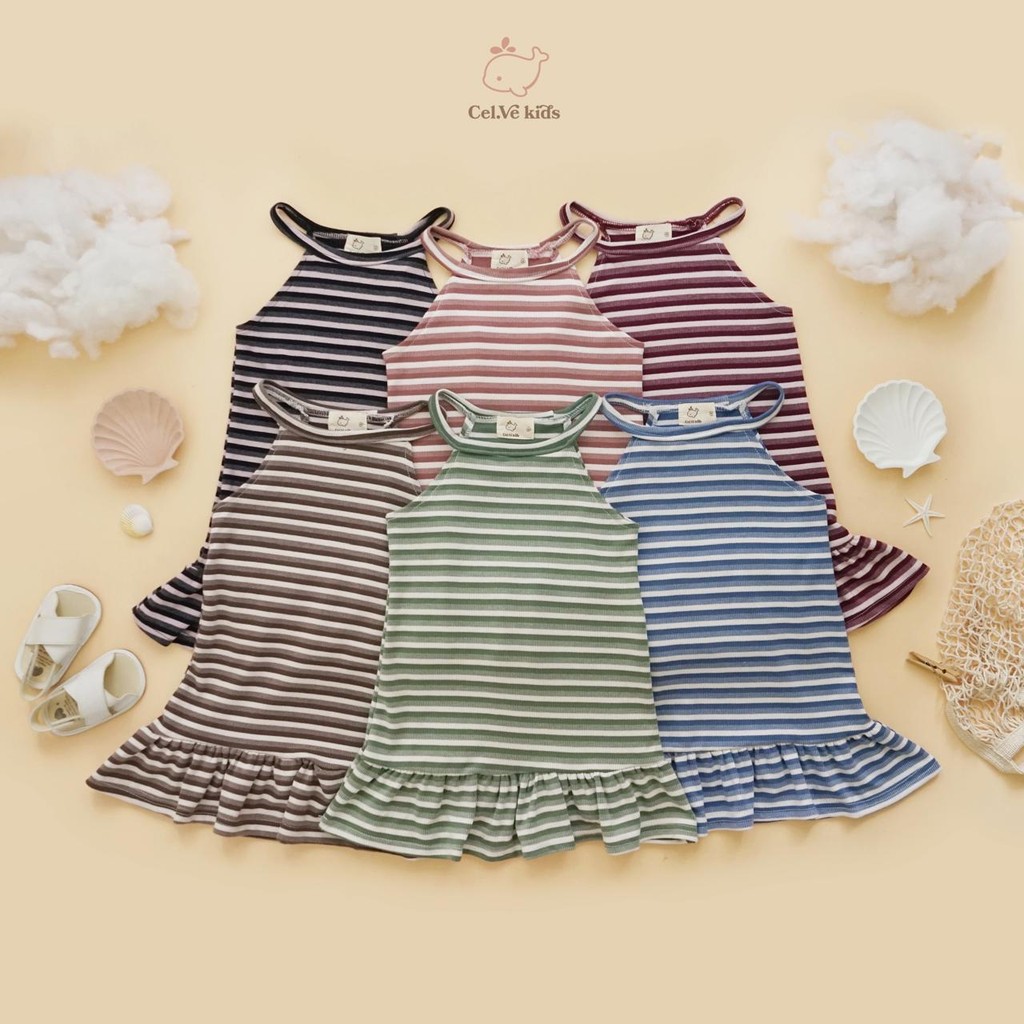 CELVEkids-Dres Prilly Anak Perempuan Korean style Bahan Knit usia 1-7th