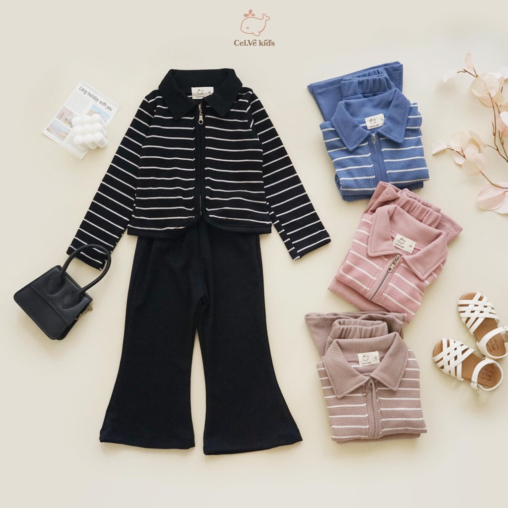 CELVEkids - Stelan Althea Set Baju celana Anak Perempuan Korean style Bahan knit usia 1-8th